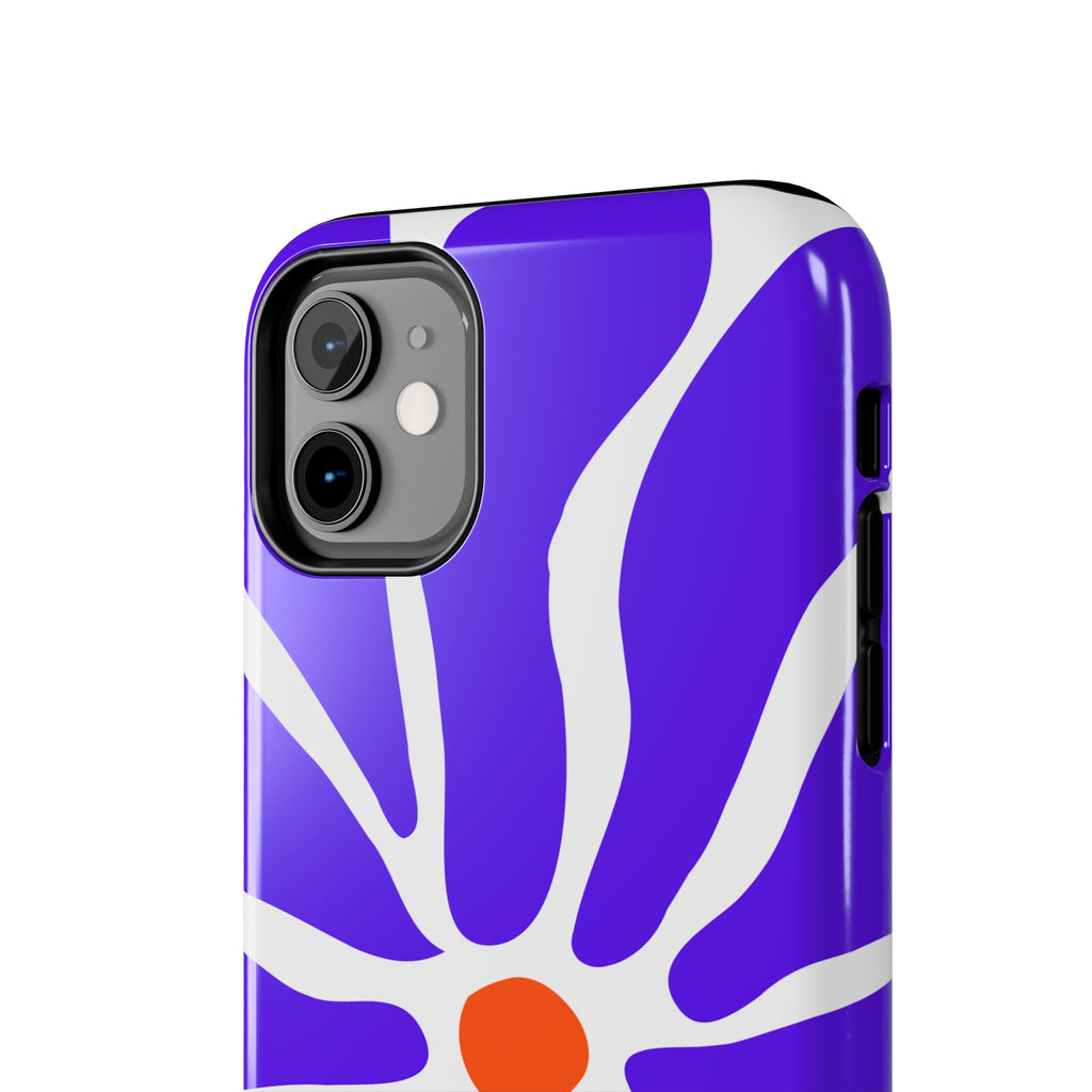 Bold Purple Daisy Tough Phone Case — Protective Floral iPhone Cover