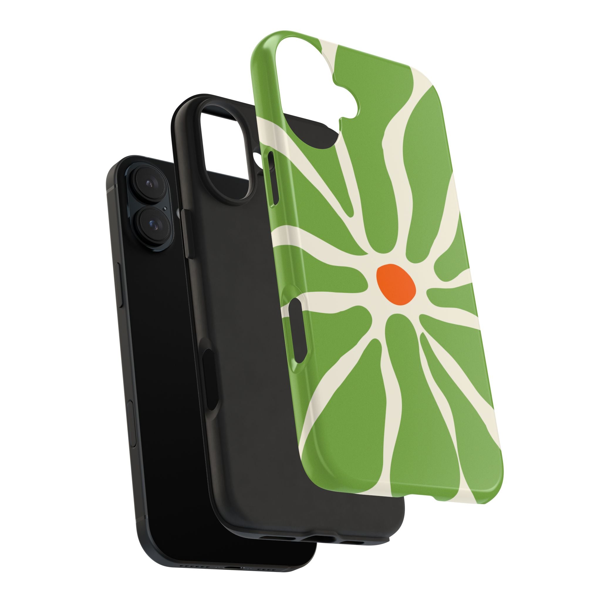 Green Daisy Tough Phone Case — Floral Protective Phone Cover