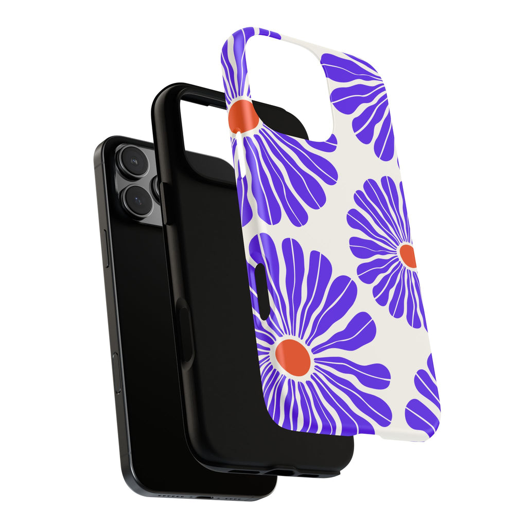 Purple Daisy Tough Phone Case — Bold Floral Protective Cover