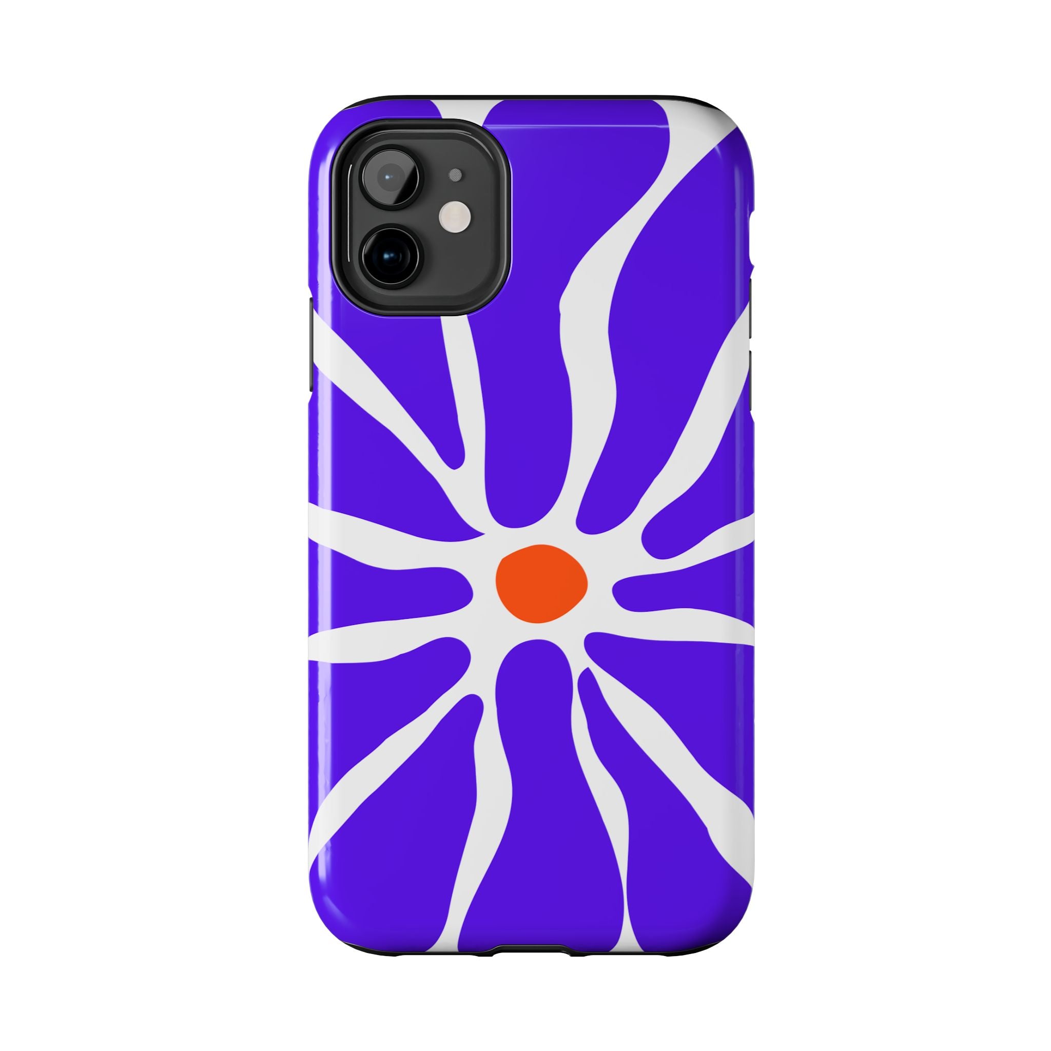 Bold Purple Daisy Tough Phone Case — Protective Floral iPhone Cover