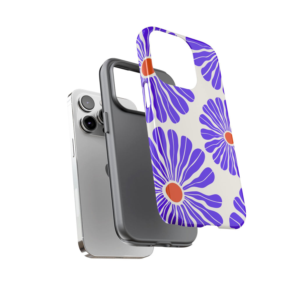 Purple Daisy Tough Phone Case — Bold Floral Protective Cover