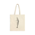 Tote Bag — Minimalist Mackerel Fish Canvas Tote (Eco Grocery & Beach Bag)