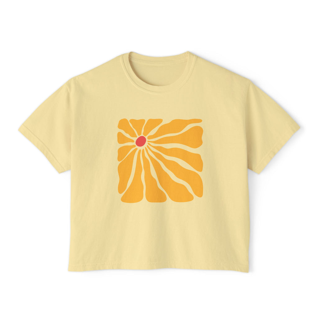 Retro Sunrise Flower Women's Boxy Tee