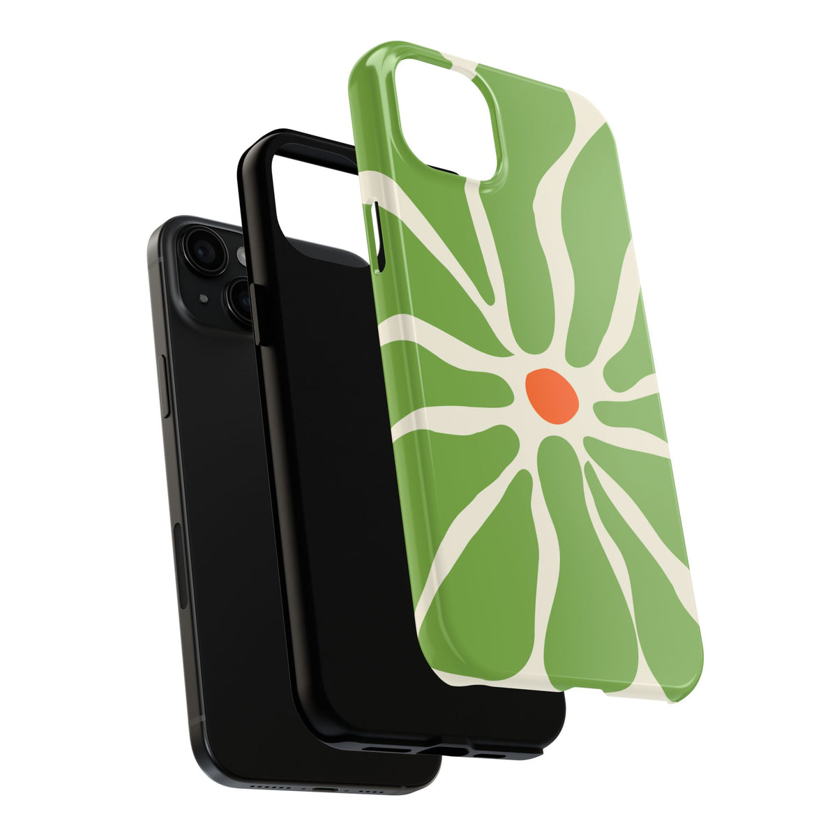 Green Daisy Tough Phone Case — Floral Protective Phone Cover