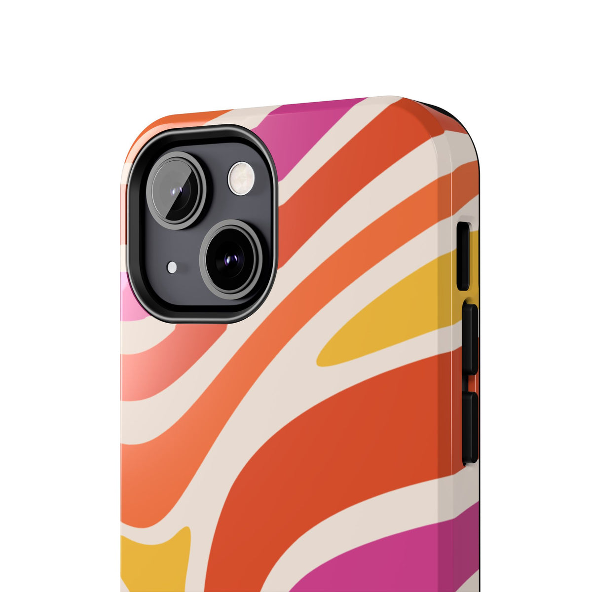 Retro Wave Tough Phone Case – Bright Abstract Orange, Pink & Yellow Protection