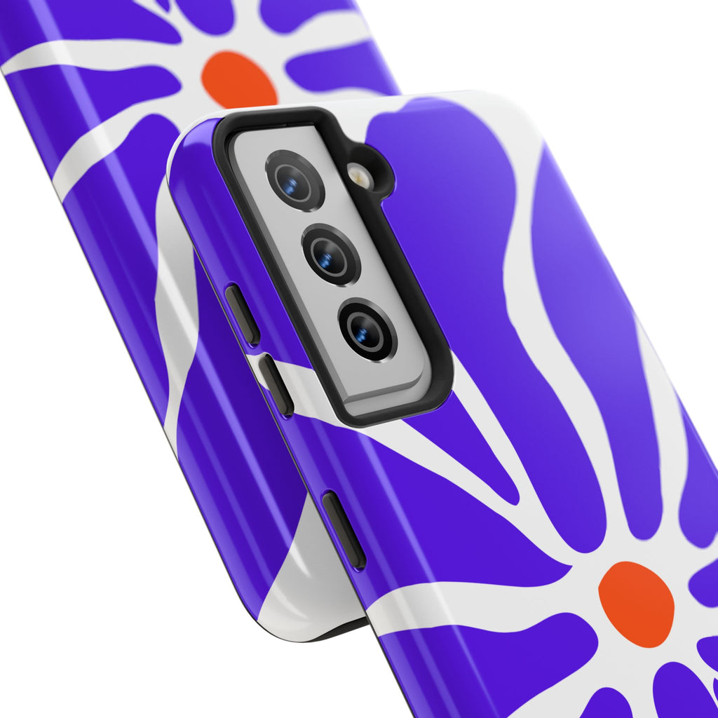 Bold Purple Daisy Tough Phone Case — Protective Floral iPhone Cover