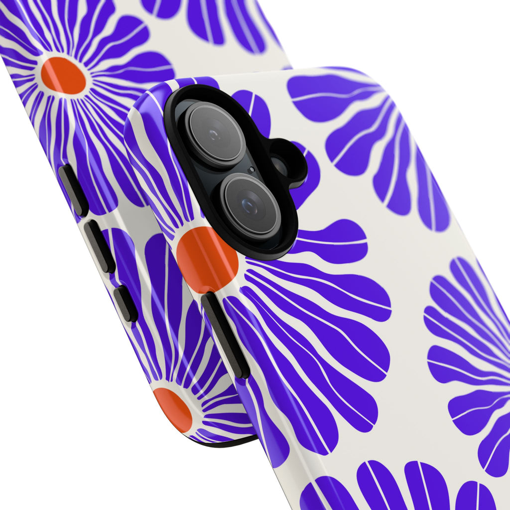 Purple Daisy Tough Phone Case — Bold Floral Protective Cover