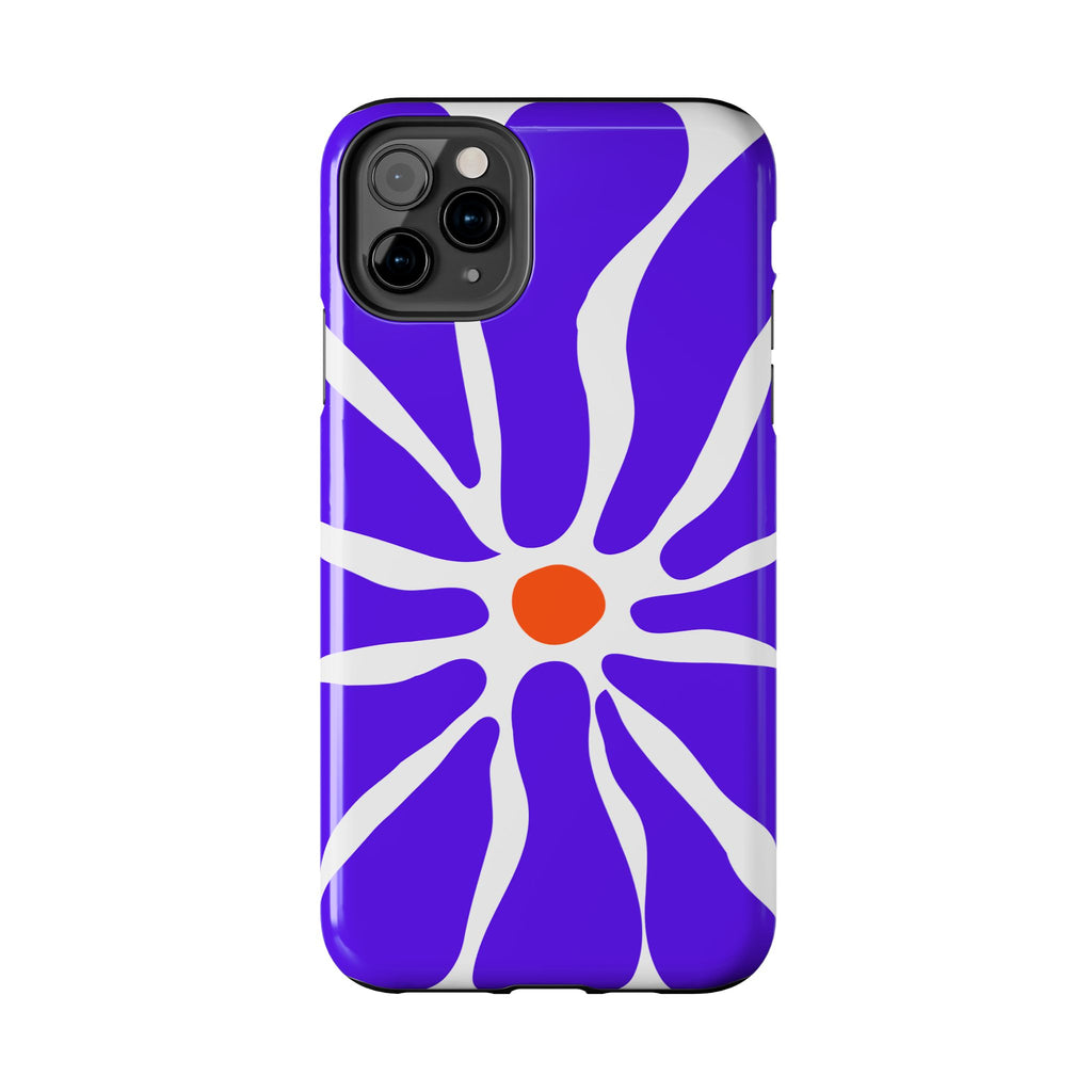 Bold Purple Daisy Tough Phone Case — Protective Floral iPhone Cover
