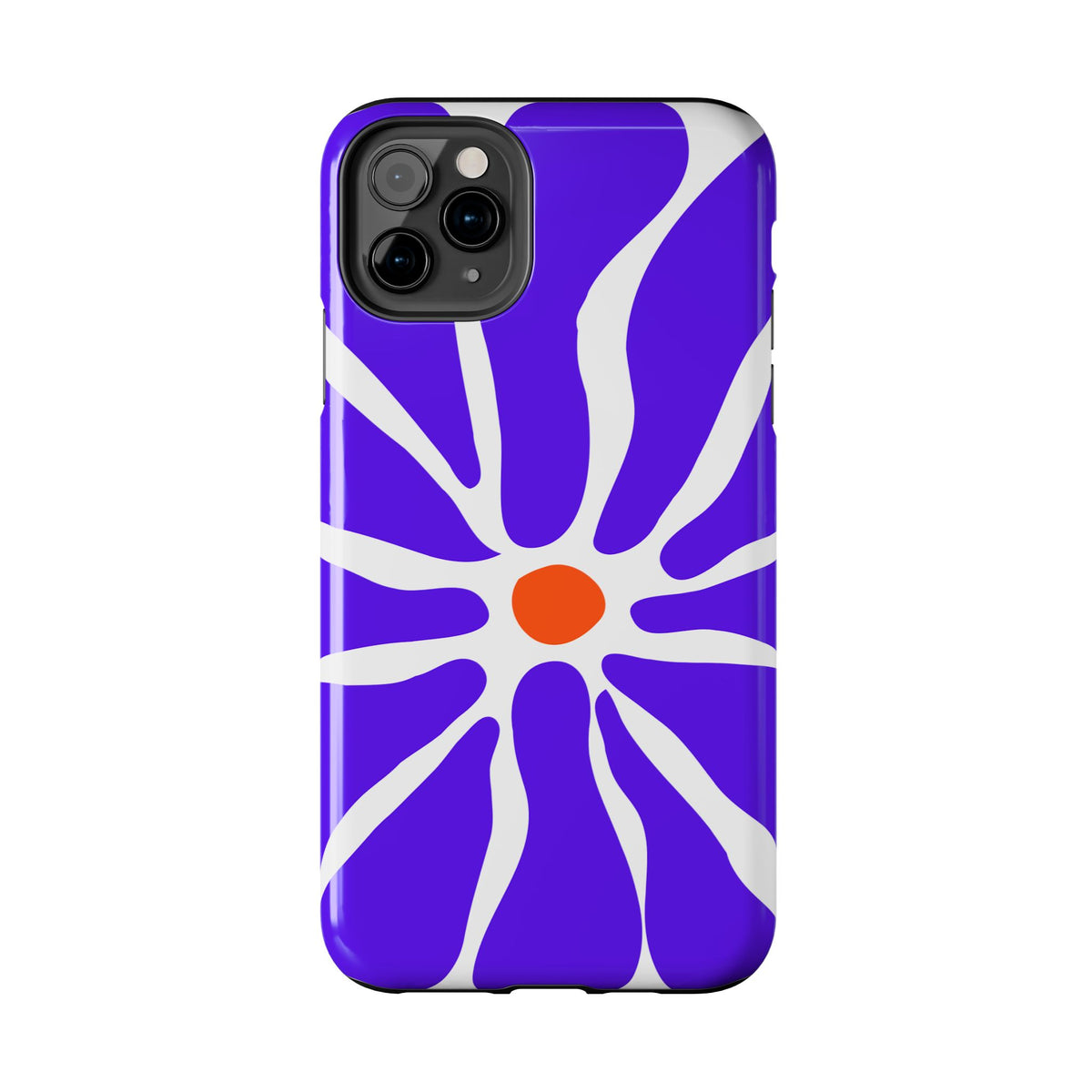Bold Purple Daisy Tough Phone Case — Protective Floral iPhone Cover