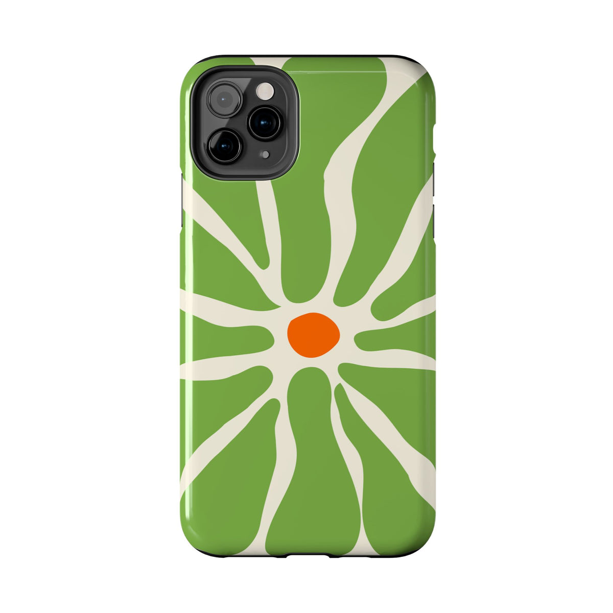 Green Daisy Tough Phone Case — Floral Protective Phone Cover