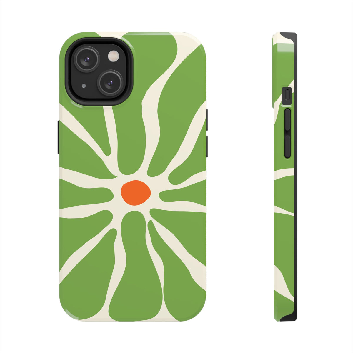 Green Daisy Tough Phone Case — Floral Protective Phone Cover