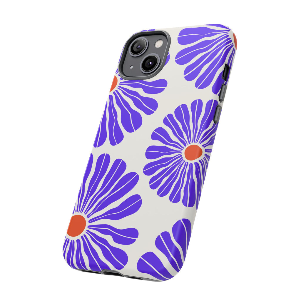 Purple Daisy Tough Phone Case — Bold Floral Protective Cover