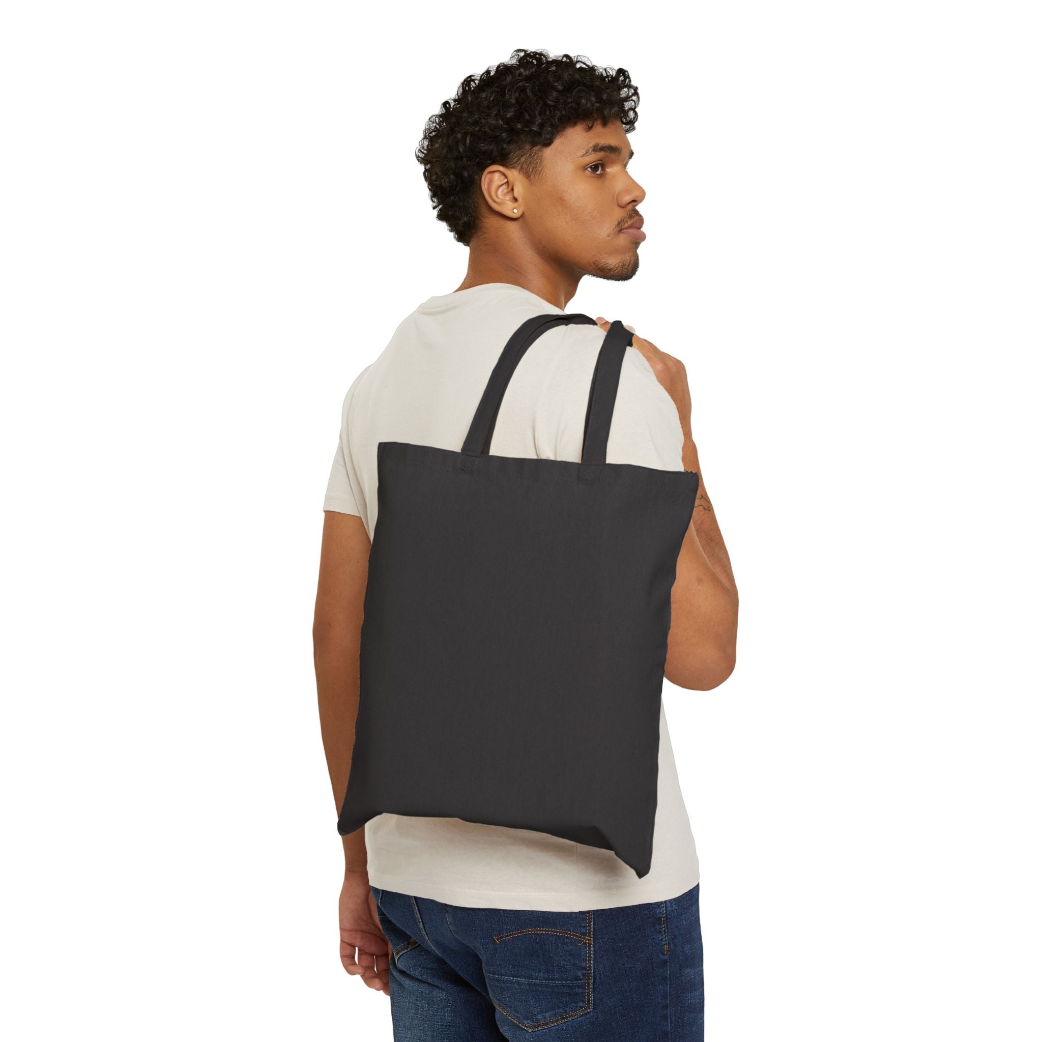 Retro Floral Rainbow Tote Bag — Vintage-Inspired Cotton Canvas Tote
