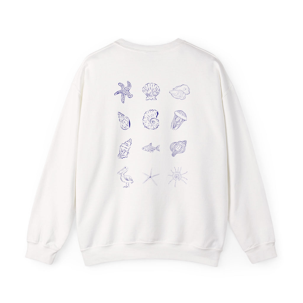 Sea Creature Crewneck Sweatshirt — Minimal Marine Illustration Pullover
