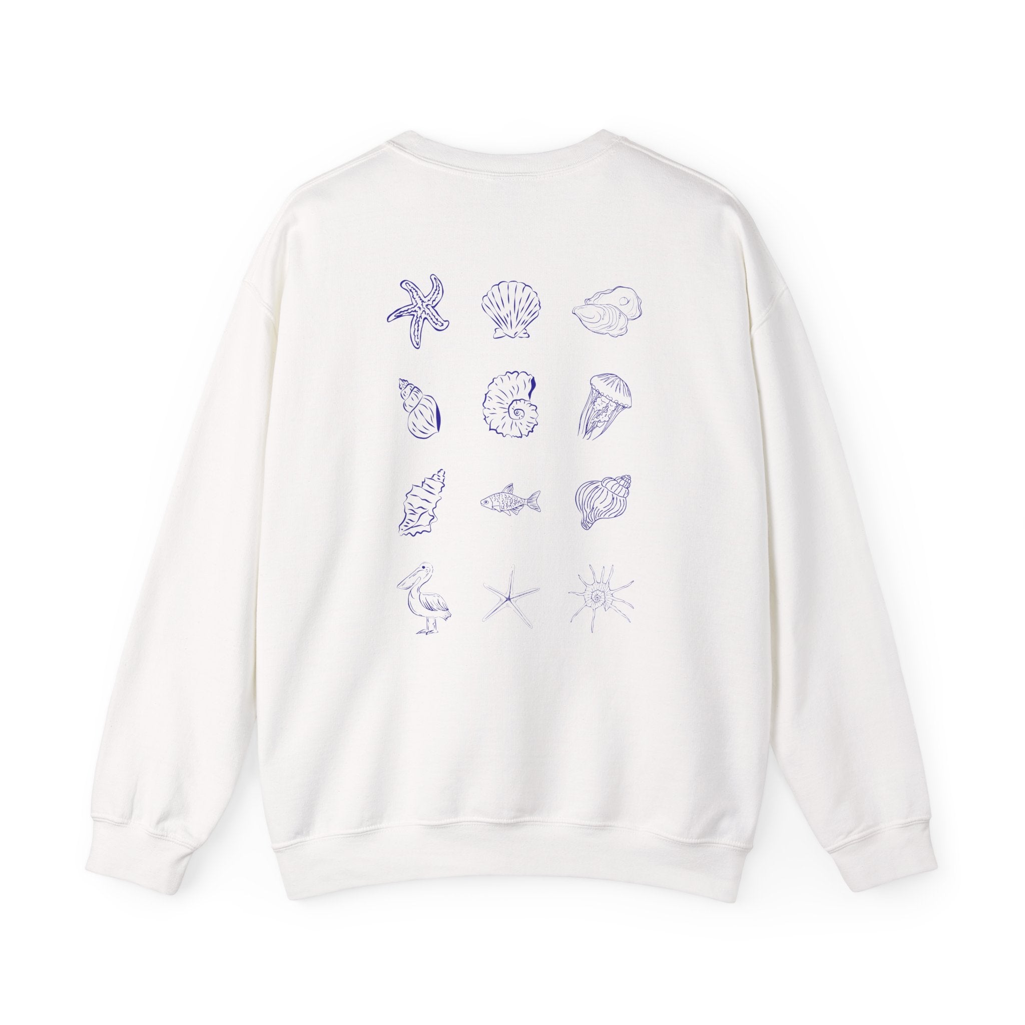 Sea Creature Crewneck Sweatshirt — Minimal Marine Illustration Pullover