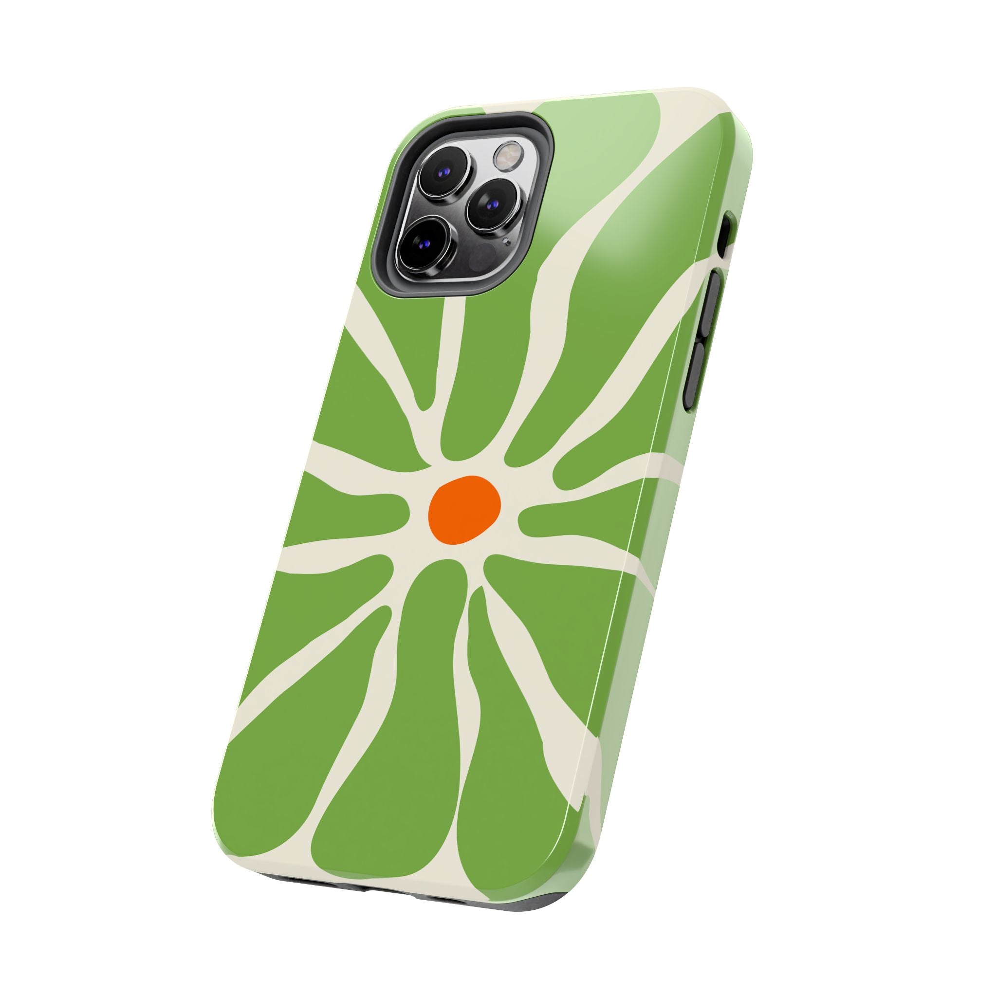 Green Daisy Tough Phone Case — Floral Protective Phone Cover