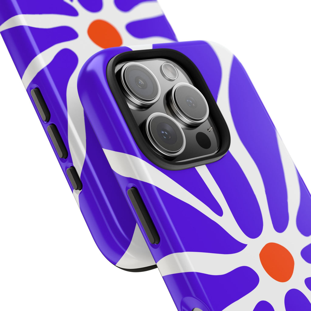 Bold Purple Daisy Tough Phone Case — Protective Floral iPhone Cover