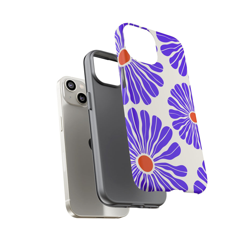 Purple Daisy Tough Phone Case — Bold Floral Protective Cover