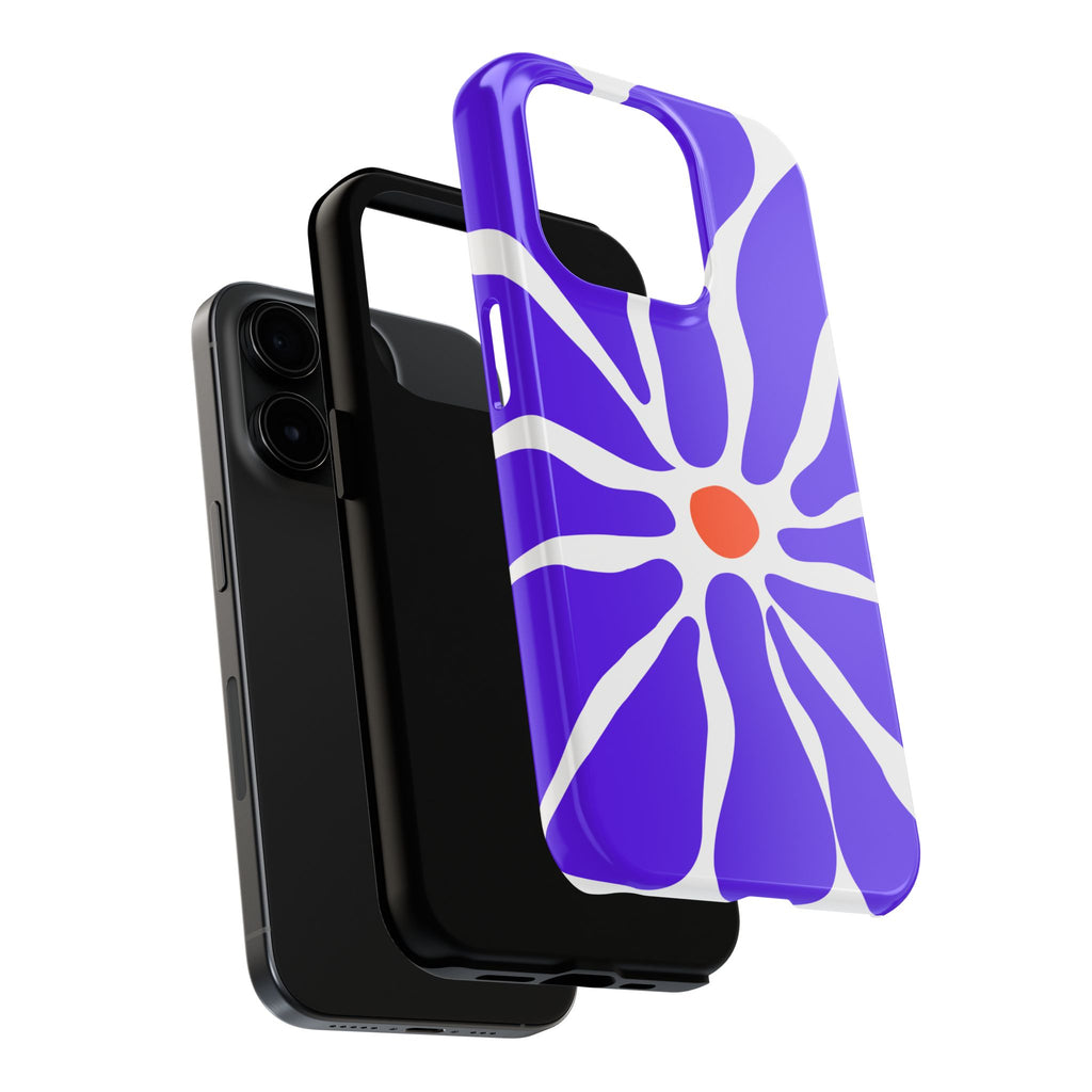 Bold Purple Daisy Tough Phone Case — Protective Floral iPhone Cover
