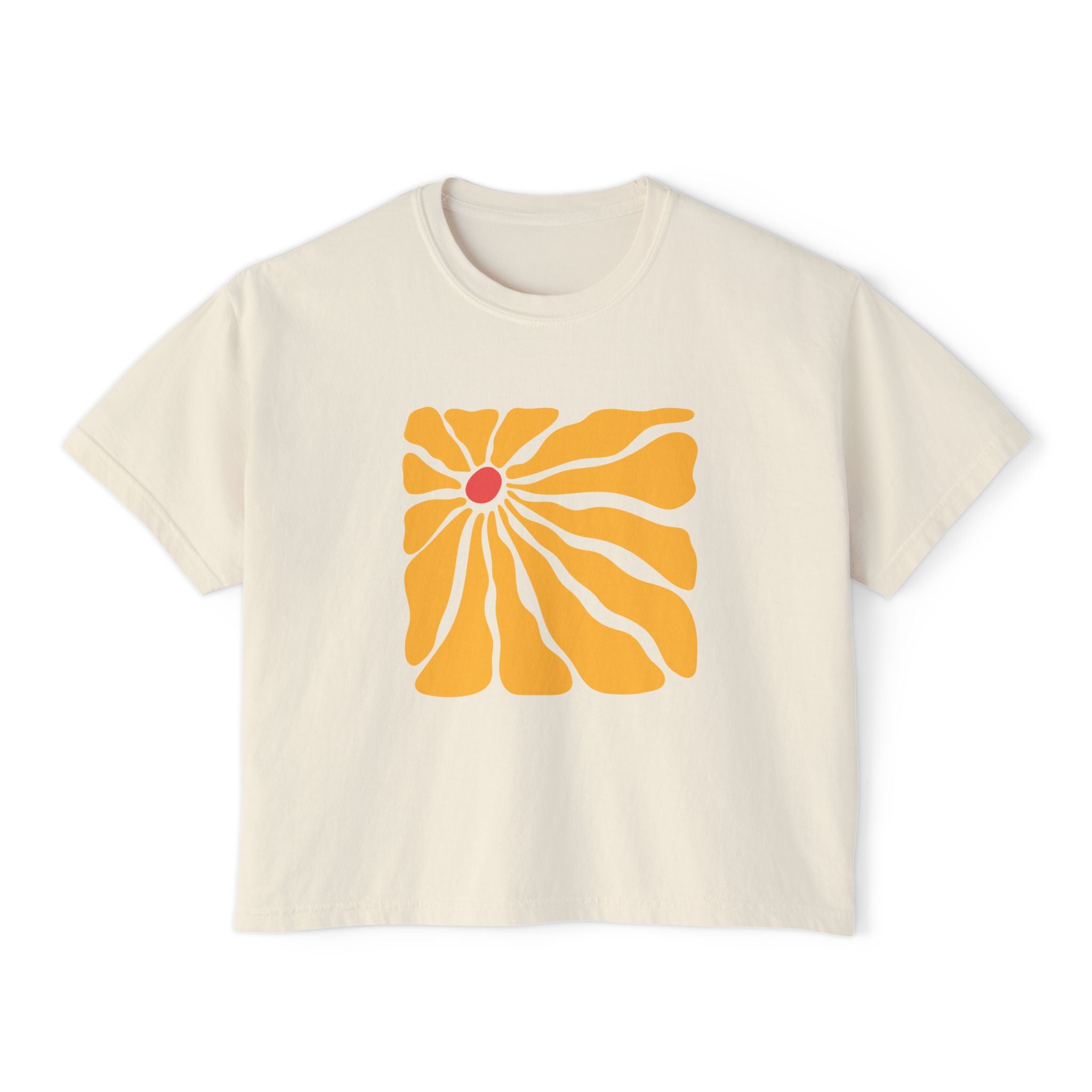 Retro Sunrise Flower Women's Boxy Tee