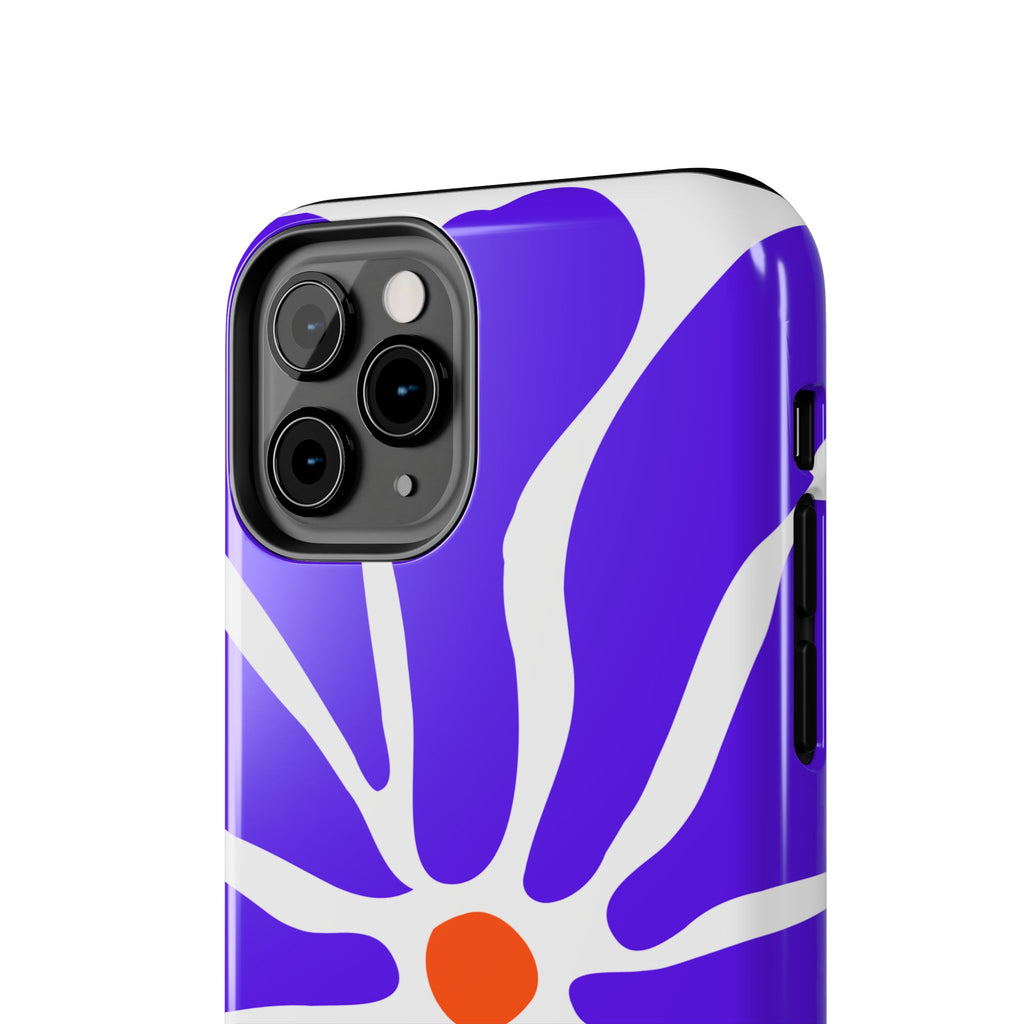Bold Purple Daisy Tough Phone Case — Protective Floral iPhone Cover