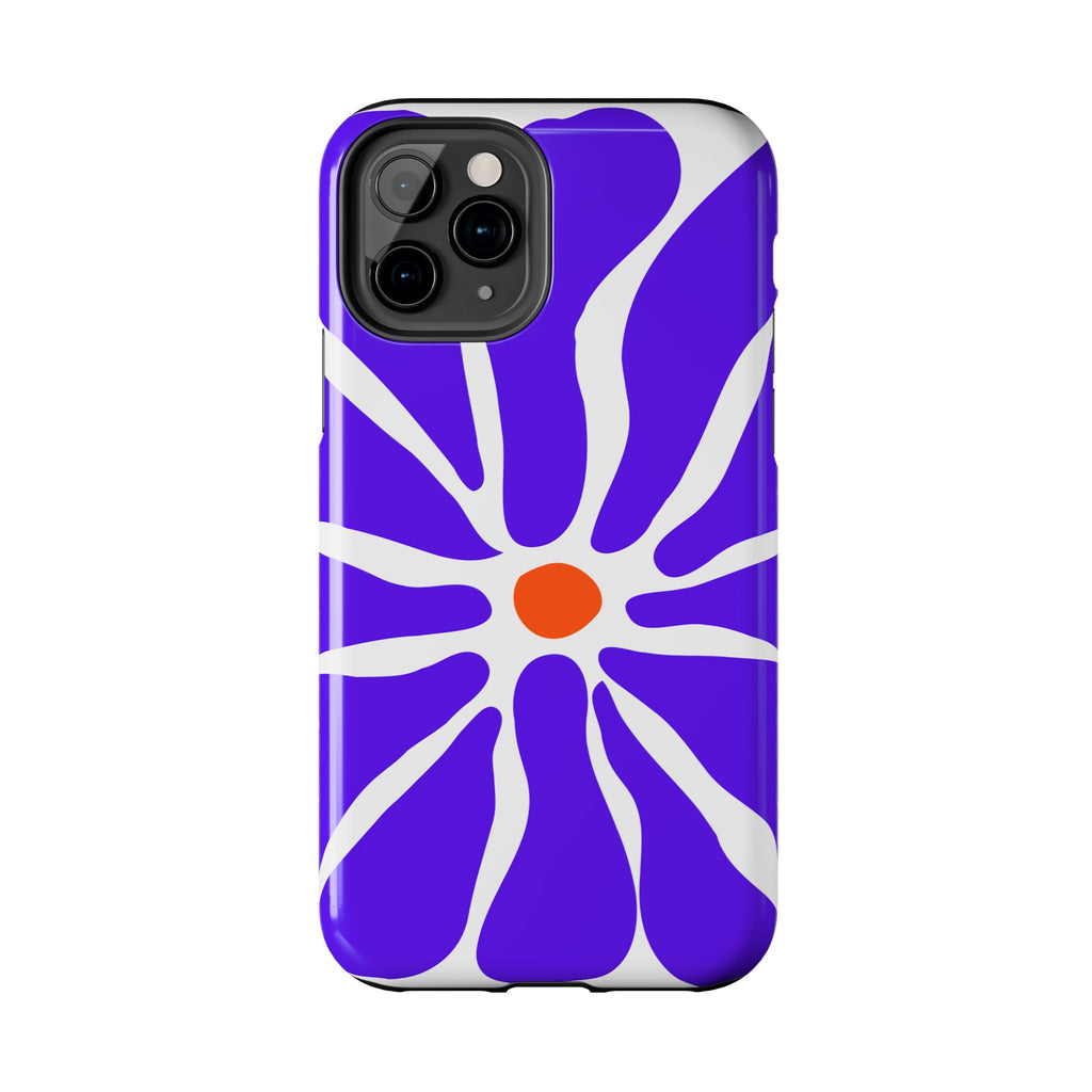 Bold Purple Daisy Tough Phone Case — Protective Floral iPhone Cover