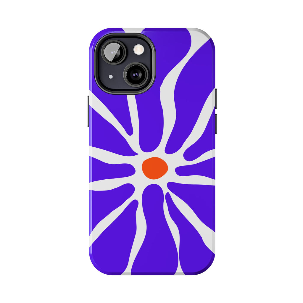 Bold Purple Daisy Tough Phone Case — Protective Floral iPhone Cover