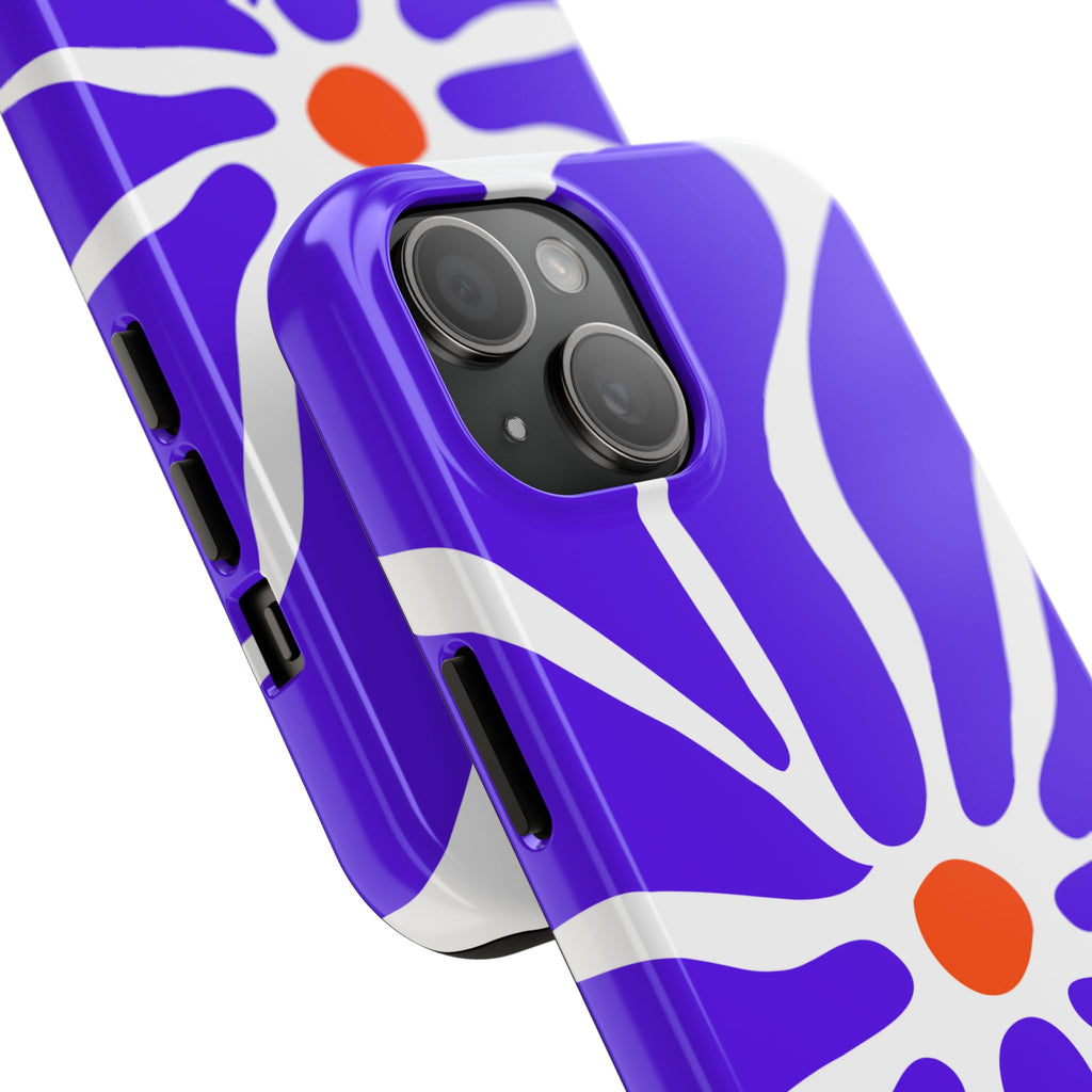 Bold Purple Daisy Tough Phone Case — Protective Floral iPhone Cover