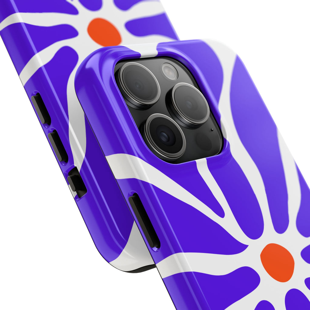 Bold Purple Daisy Tough Phone Case — Protective Floral iPhone Cover