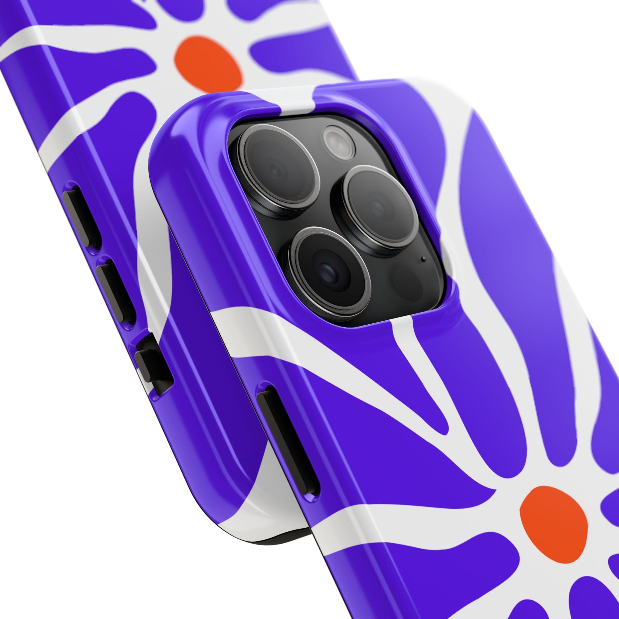 Bold Purple Daisy Tough Phone Case — Protective Floral iPhone Cover