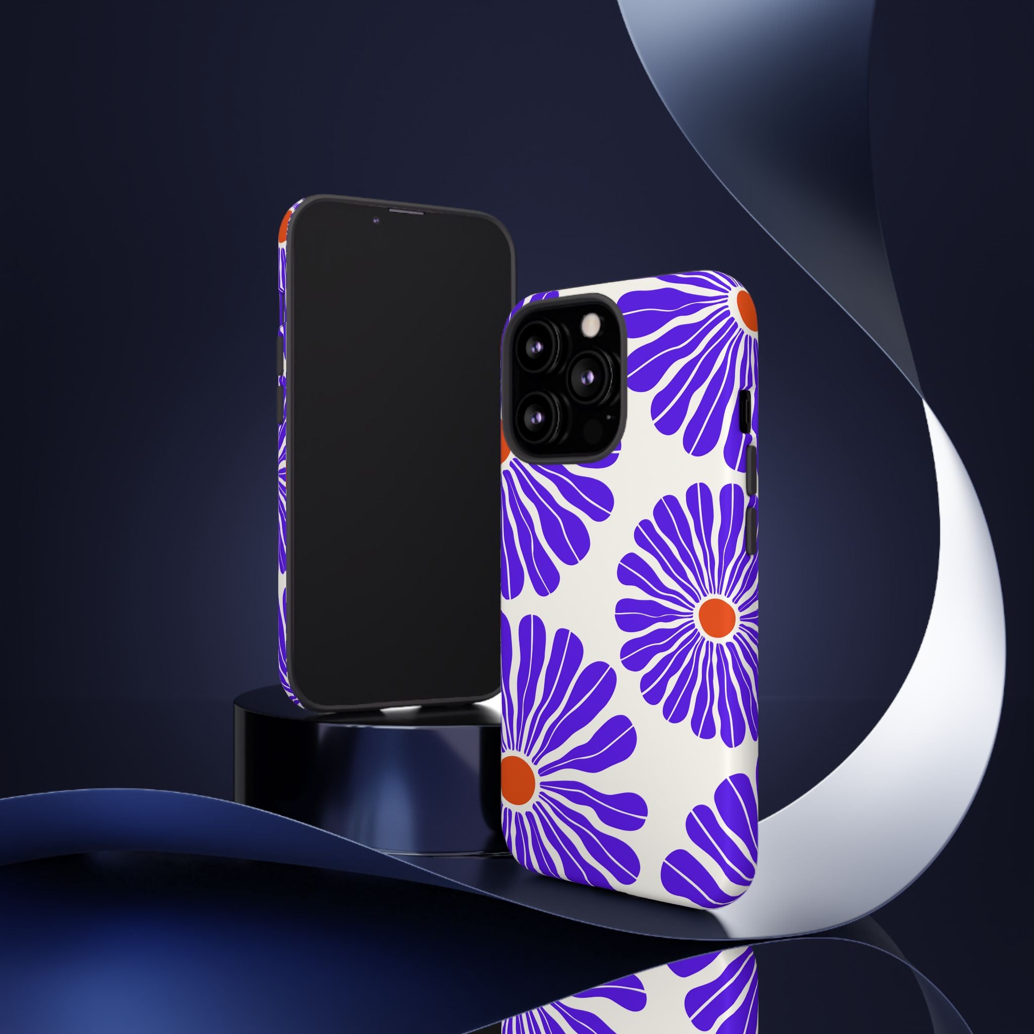 Purple Daisy Tough Phone Case — Bold Floral Protective Cover