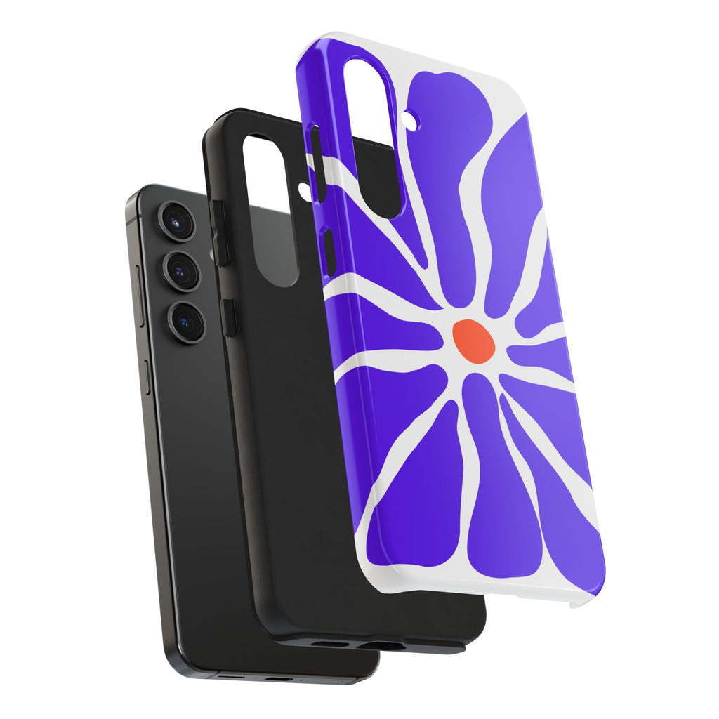 Bold Purple Daisy Tough Phone Case — Protective Floral iPhone Cover