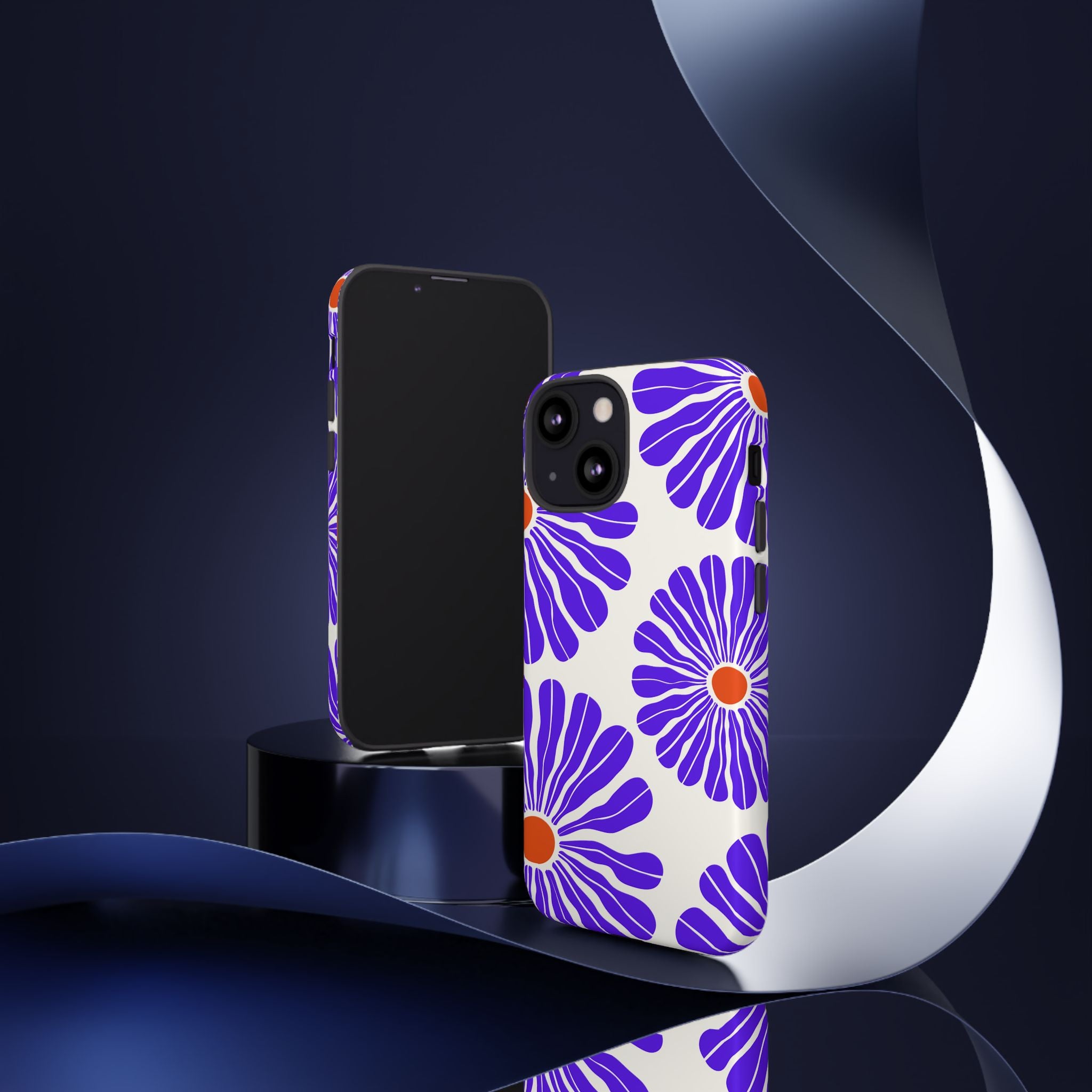Purple Daisy Tough Phone Case — Bold Floral Protective Cover