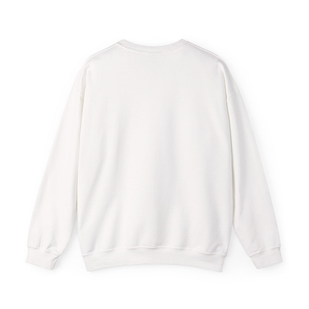 White Crewneck Sweatshirt with Pink Doodles — Minimal Animal Sketch Design
