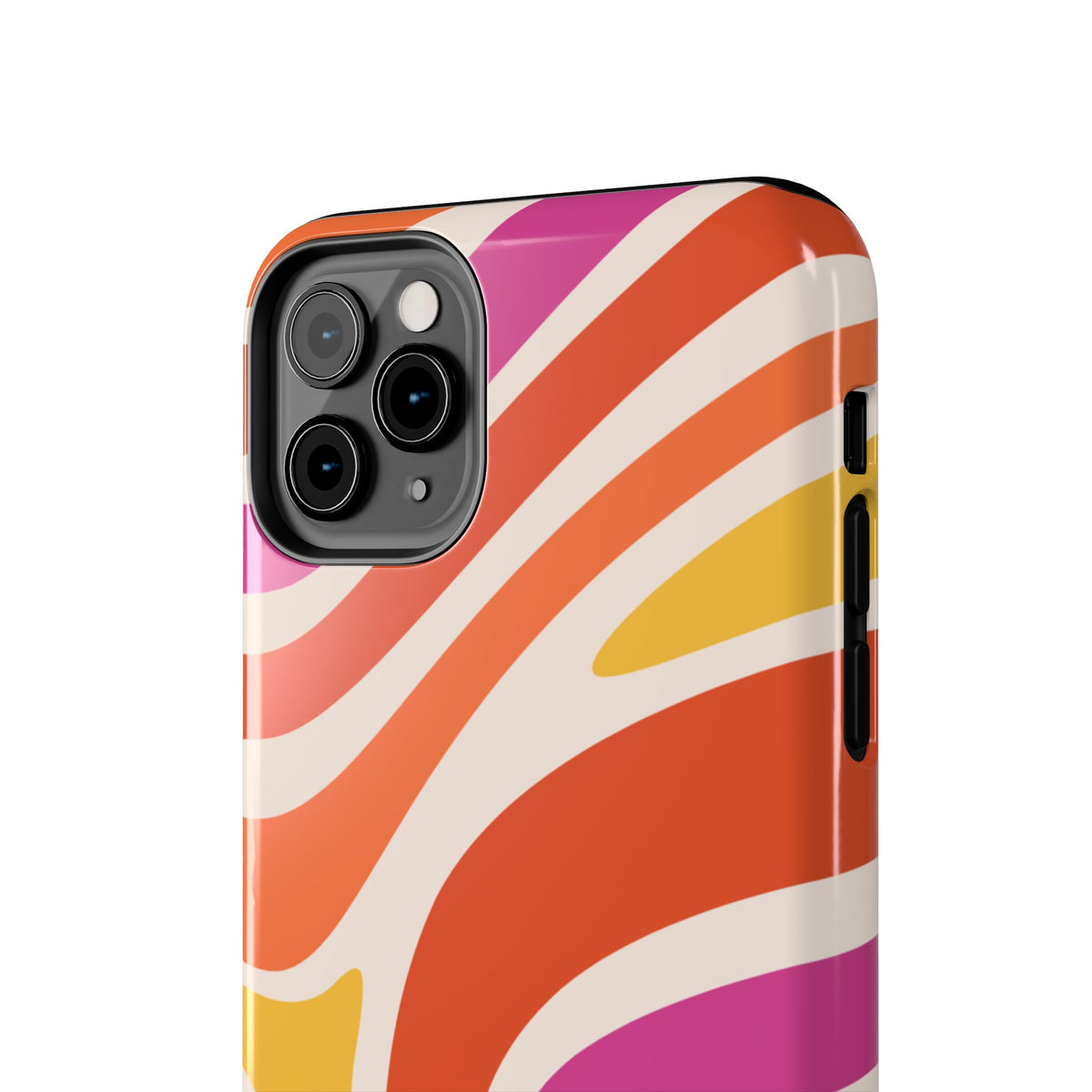 Retro Wave Tough Phone Case – Bright Abstract Orange, Pink & Yellow Protection