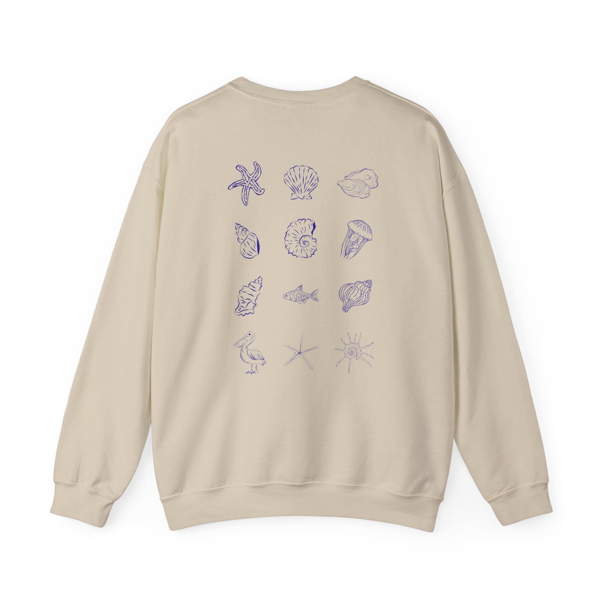 Sea Creature Crewneck Sweatshirt — Minimal Marine Illustration Pullover