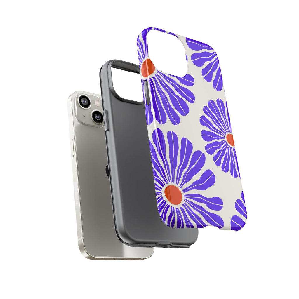 Purple Daisy Tough Phone Case — Bold Floral Protective Cover
