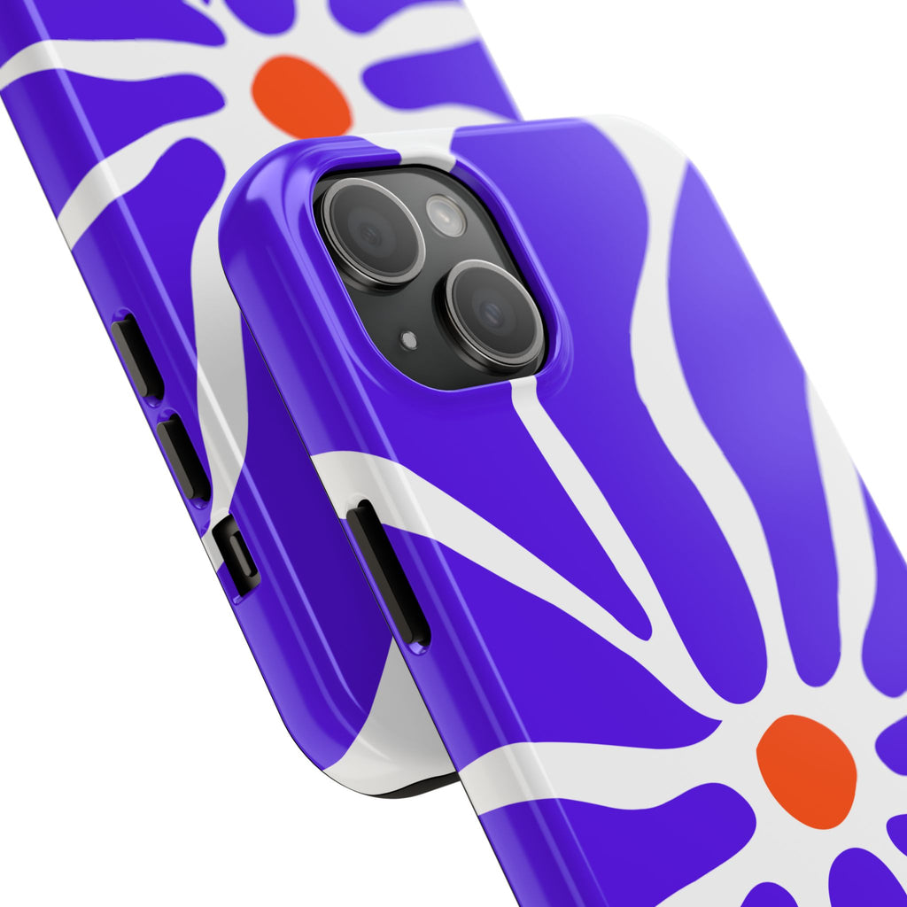 Bold Purple Daisy Tough Phone Case — Protective Floral iPhone Cover