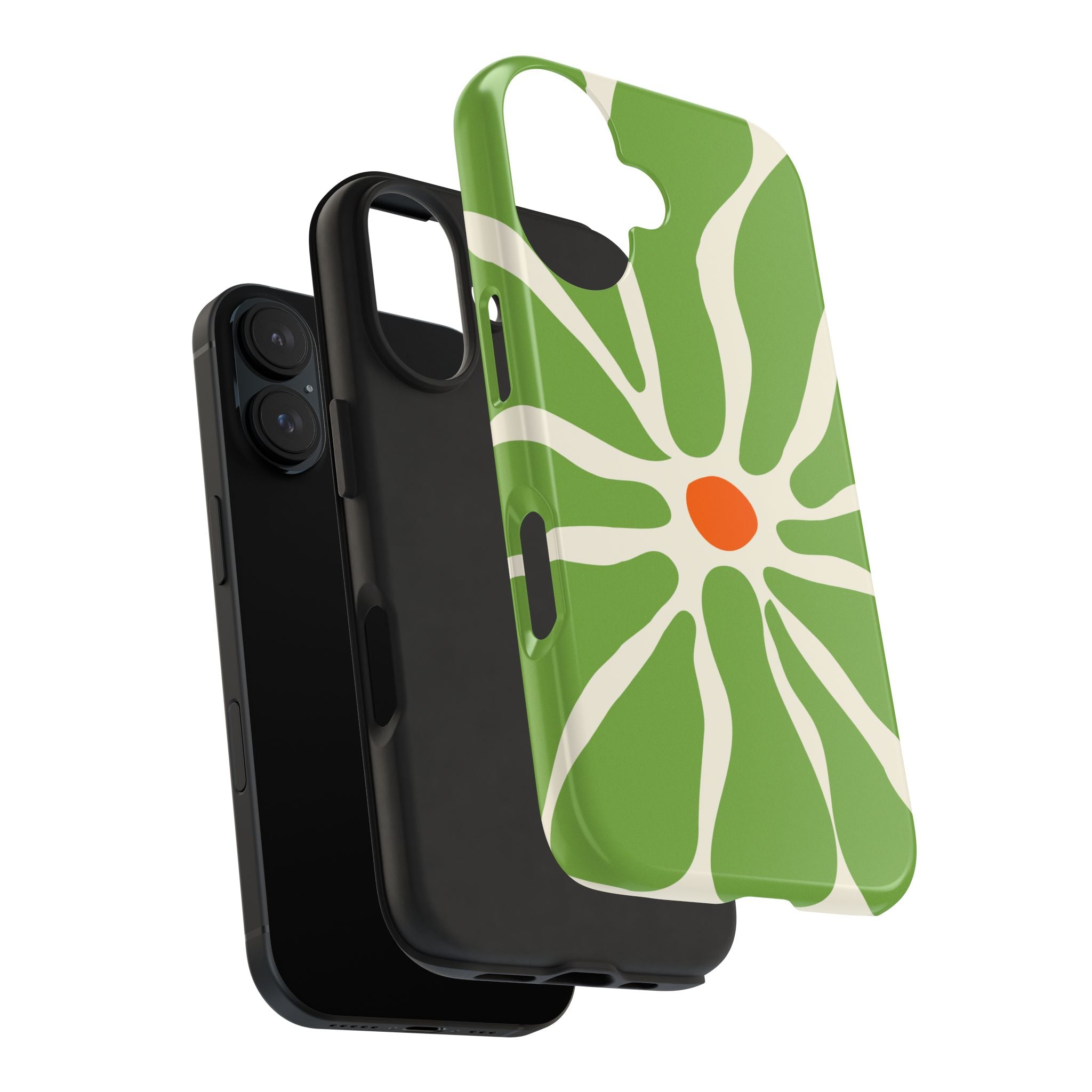 Green Daisy Tough Phone Case — Floral Protective Phone Cover