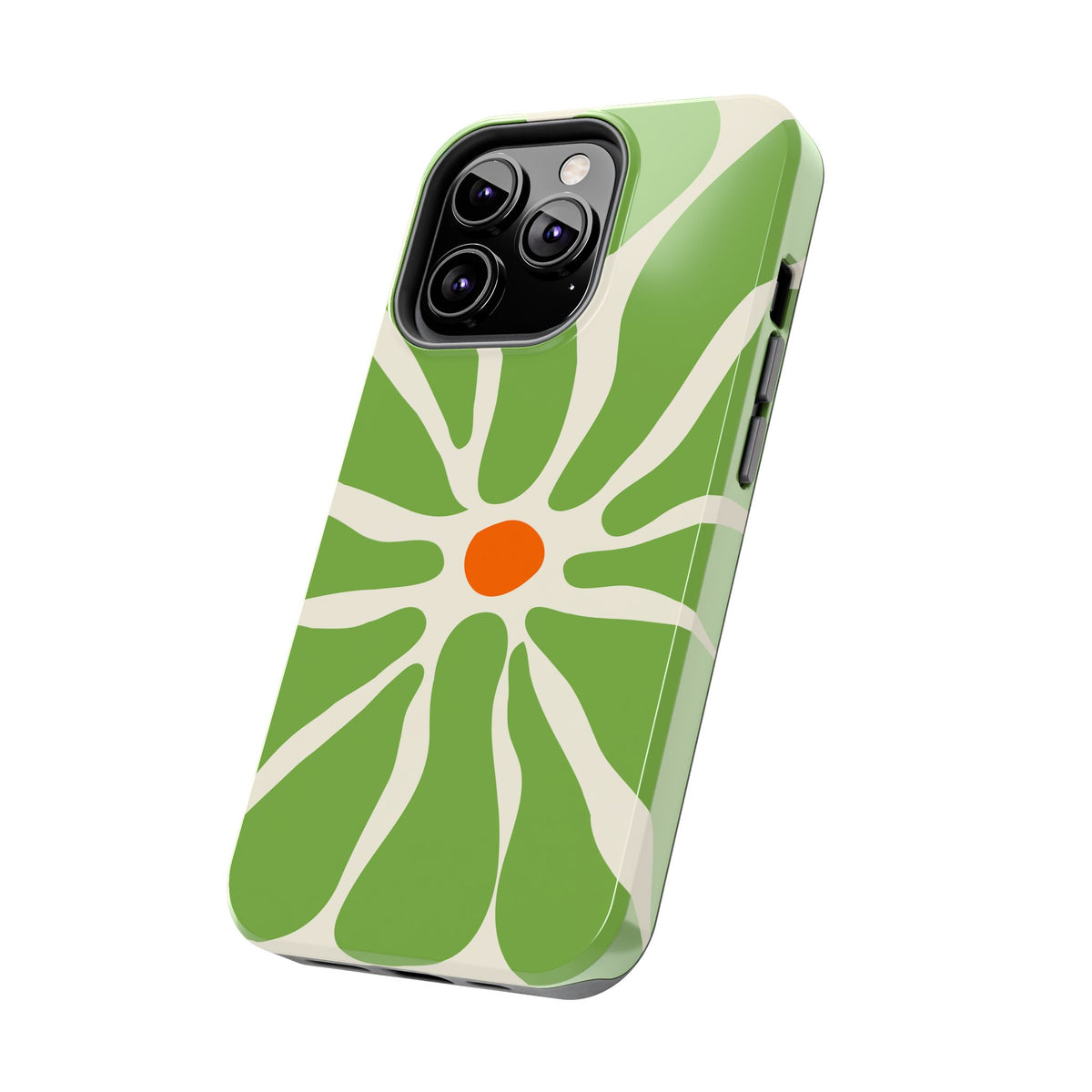 Green Daisy Tough Phone Case — Floral Protective Phone Cover