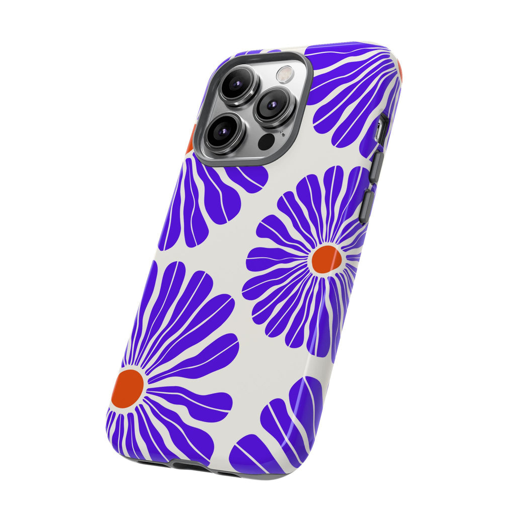 Purple Daisy Tough Phone Case — Bold Floral Protective Cover