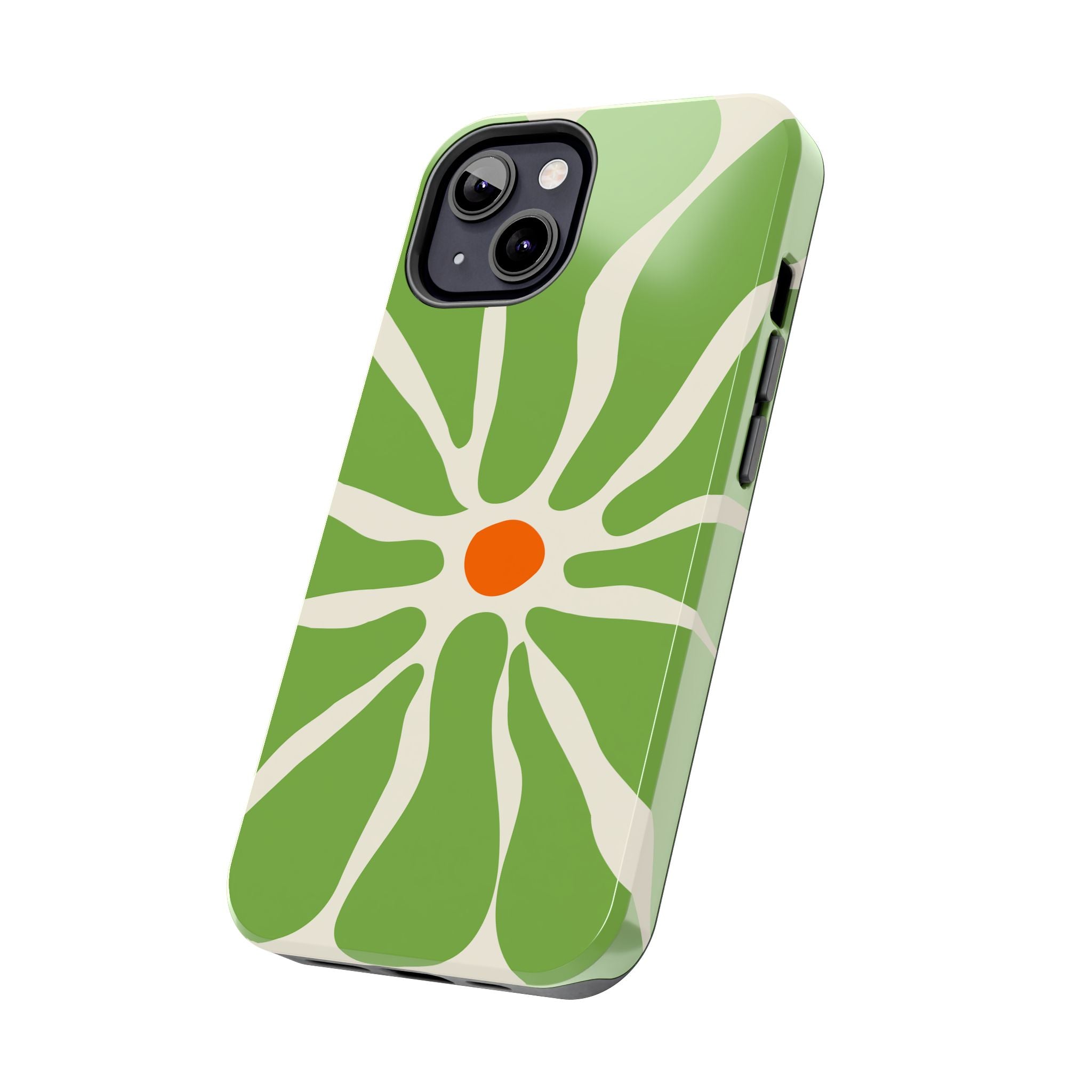 Green Daisy Tough Phone Case — Floral Protective Phone Cover