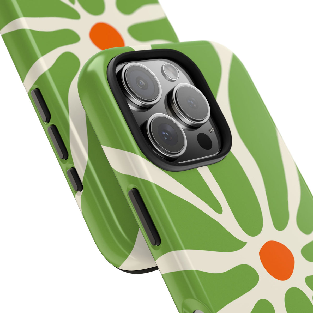 Green Daisy Tough Phone Case — Floral Protective Phone Cover