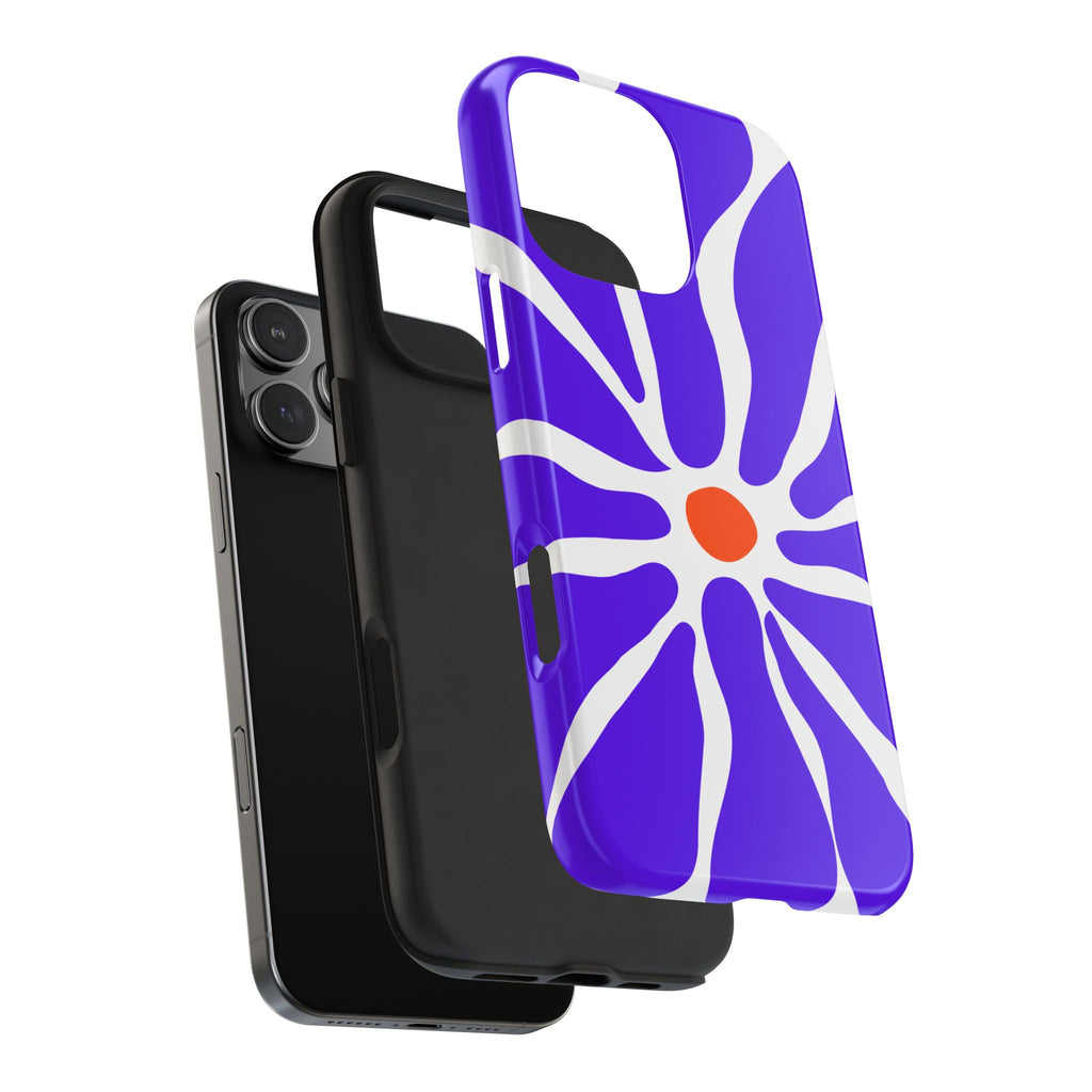 Bold Purple Daisy Tough Phone Case — Protective Floral iPhone Cover
