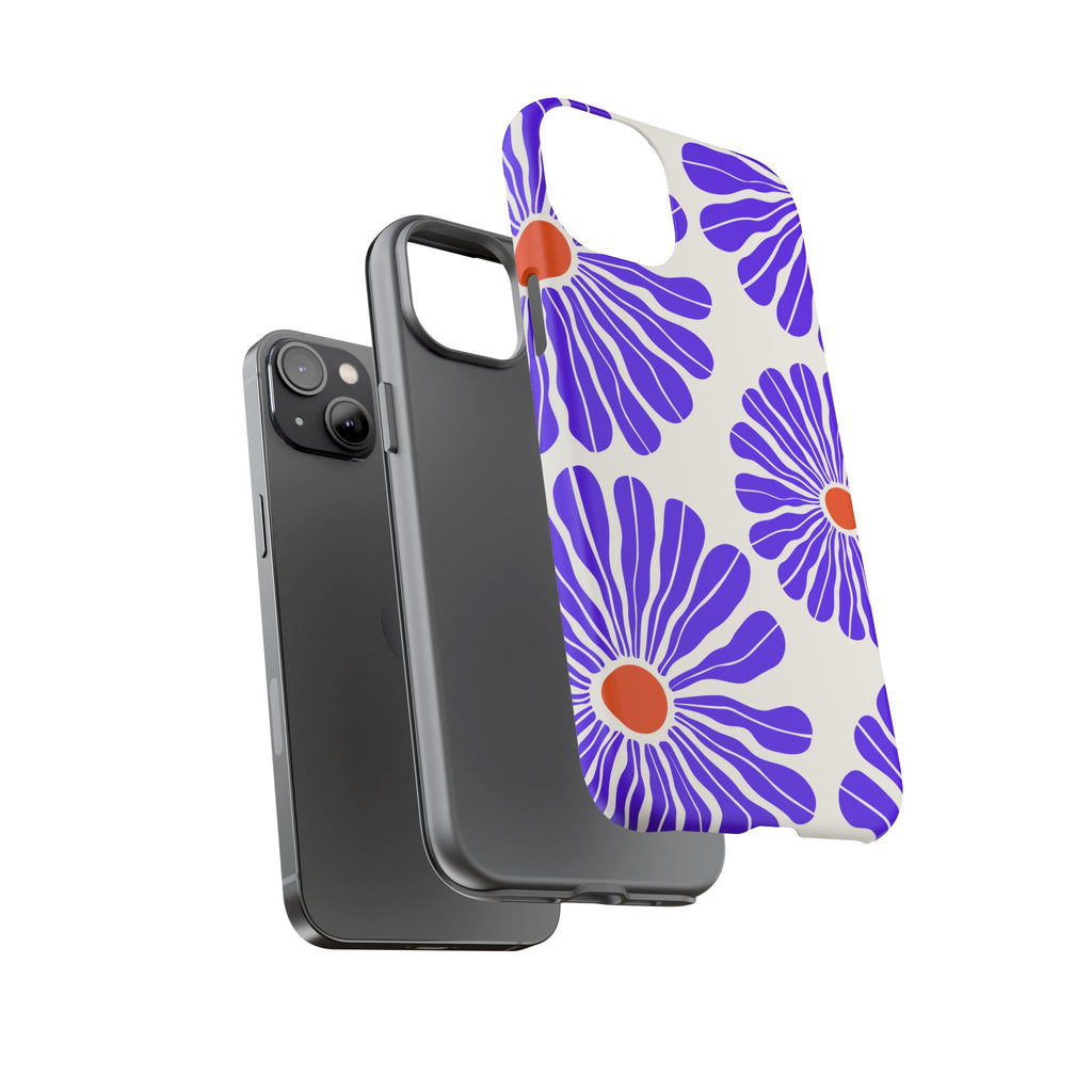 Purple Daisy Tough Phone Case — Bold Floral Protective Cover