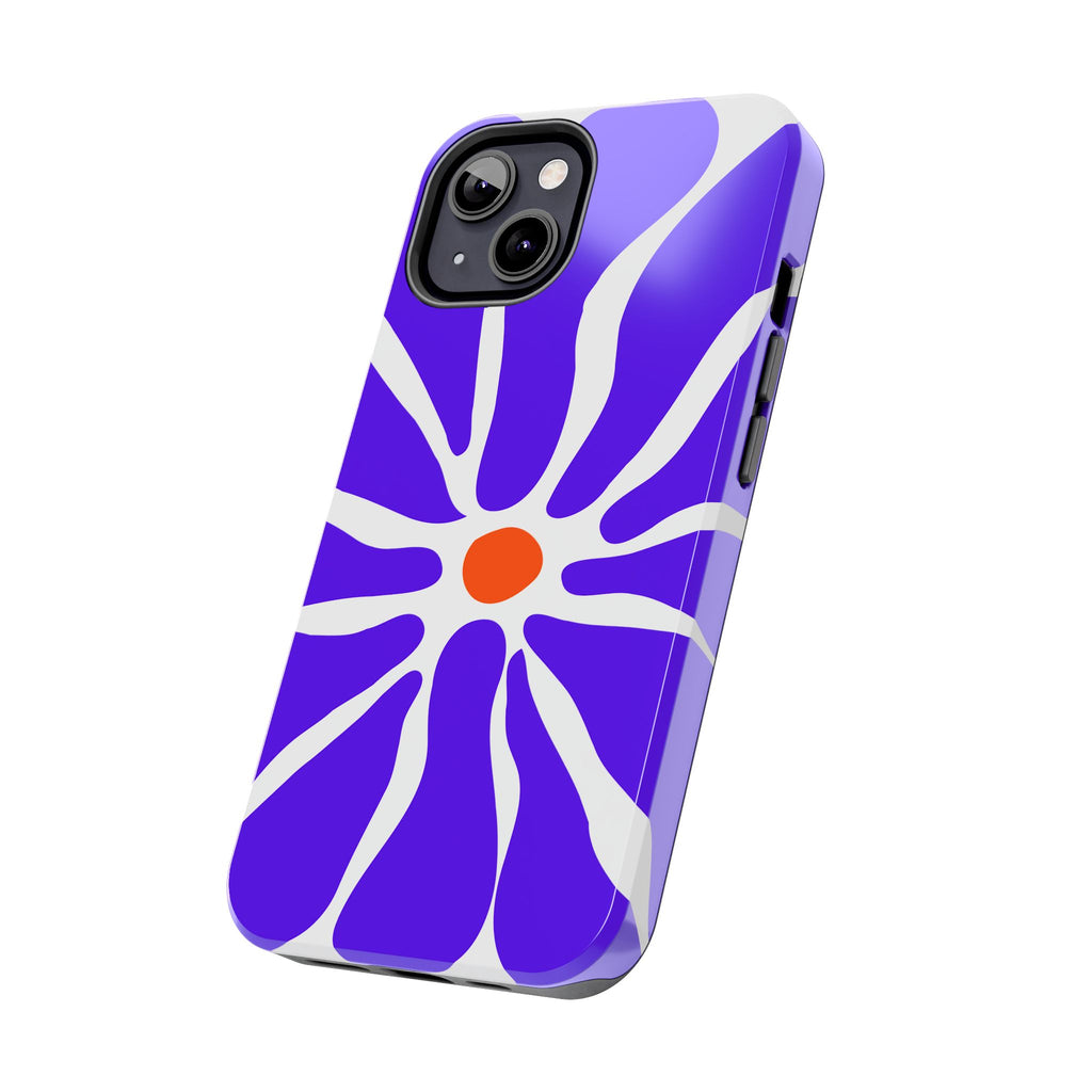 Bold Purple Daisy Tough Phone Case — Protective Floral iPhone Cover
