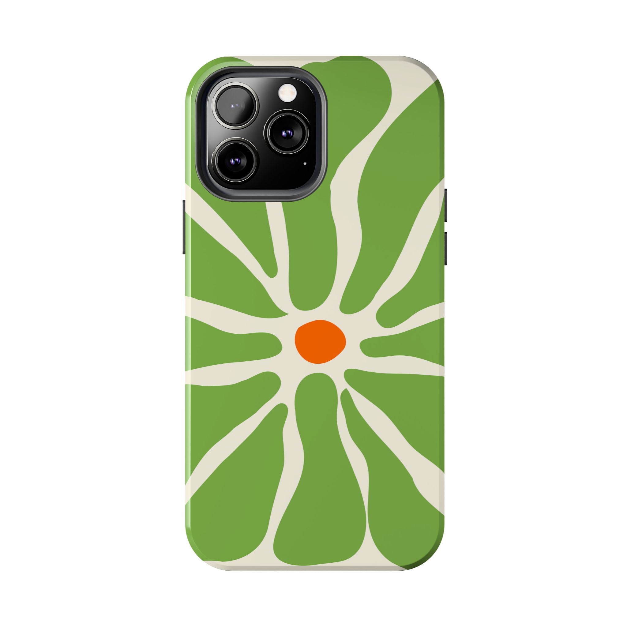 Green Daisy Tough Phone Case — Floral Protective Phone Cover