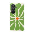 Green Daisy Tough Phone Case — Floral Protective Phone Cover