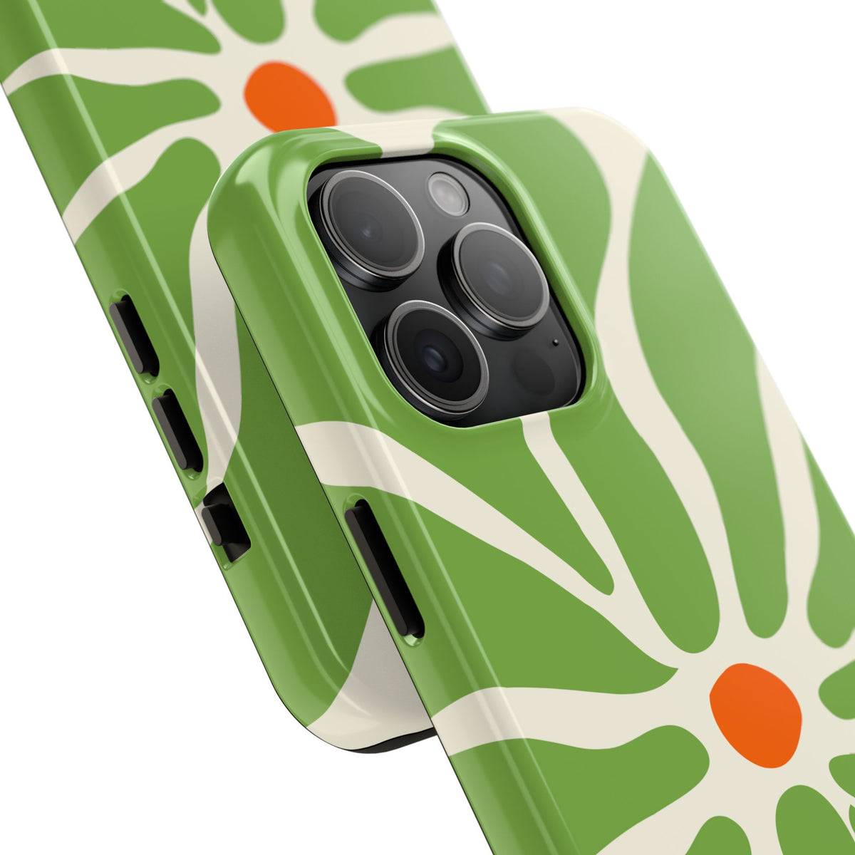 Green Daisy Tough Phone Case — Floral Protective Phone Cover