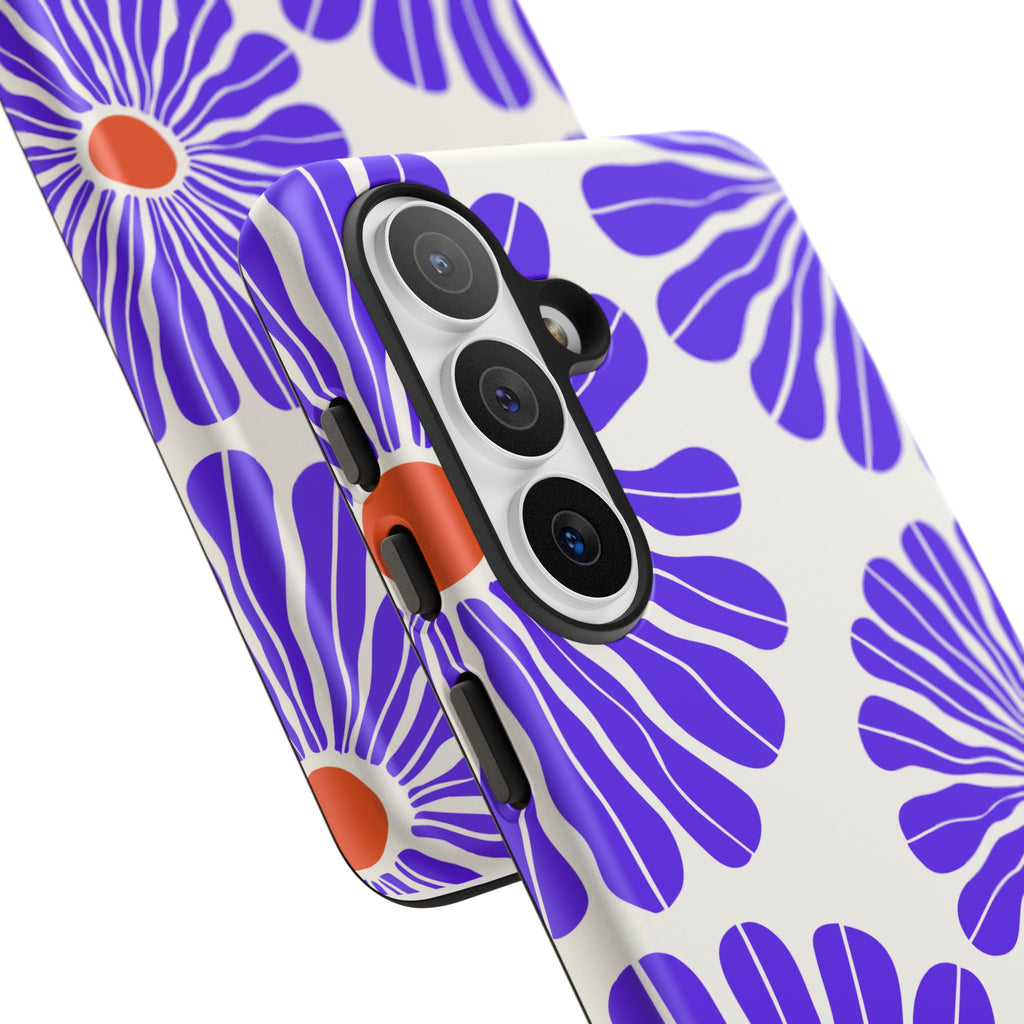 Purple Daisy Tough Phone Case — Bold Floral Protective Cover